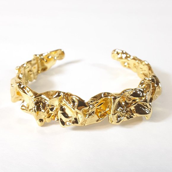 AMBER SCEATS 24K GOLD PLATED EMERY ADJUSTABLE CUFF BRACELET BRAND NEW - Picture 2 of 9